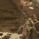 An outcrop with finely layered rocks. (Image: NASA/JPL-Caltech/MSSS)